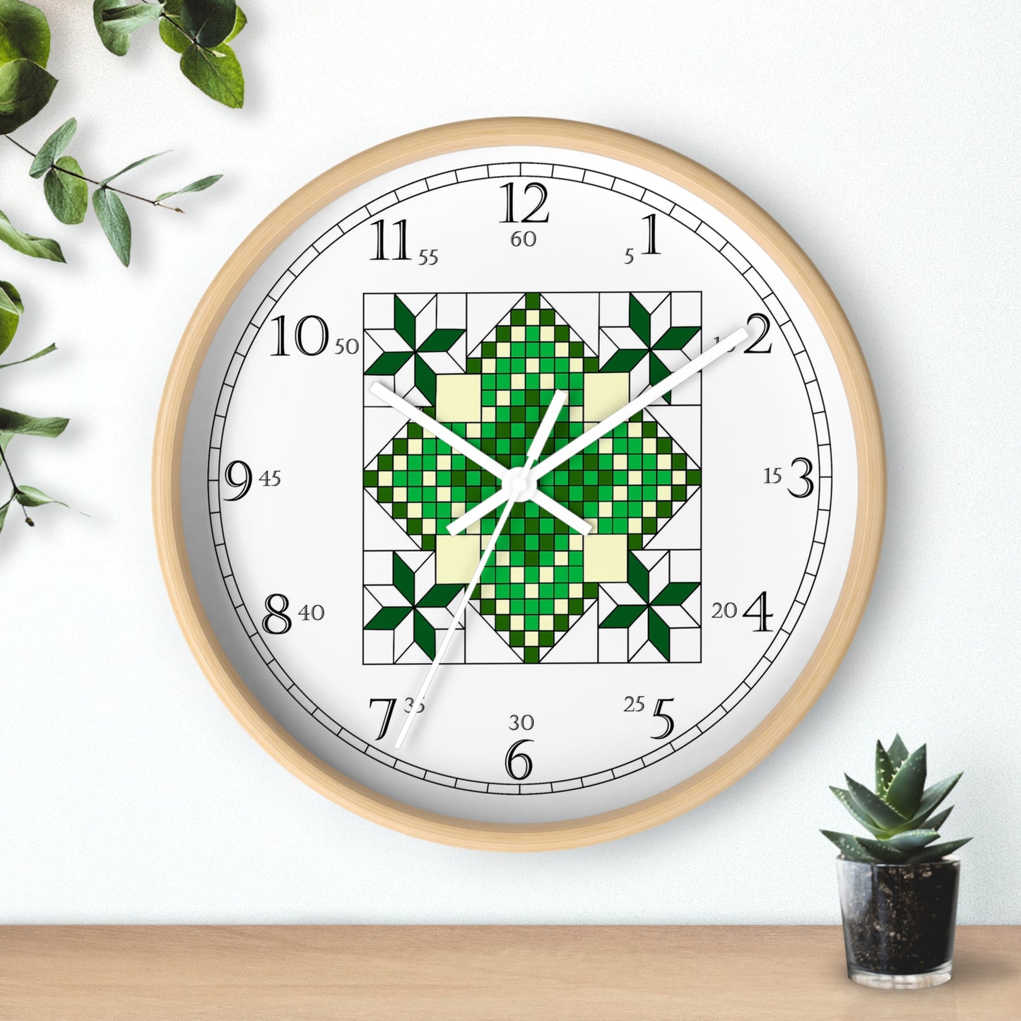 Lincoln Quilt Design English Numeral Clock