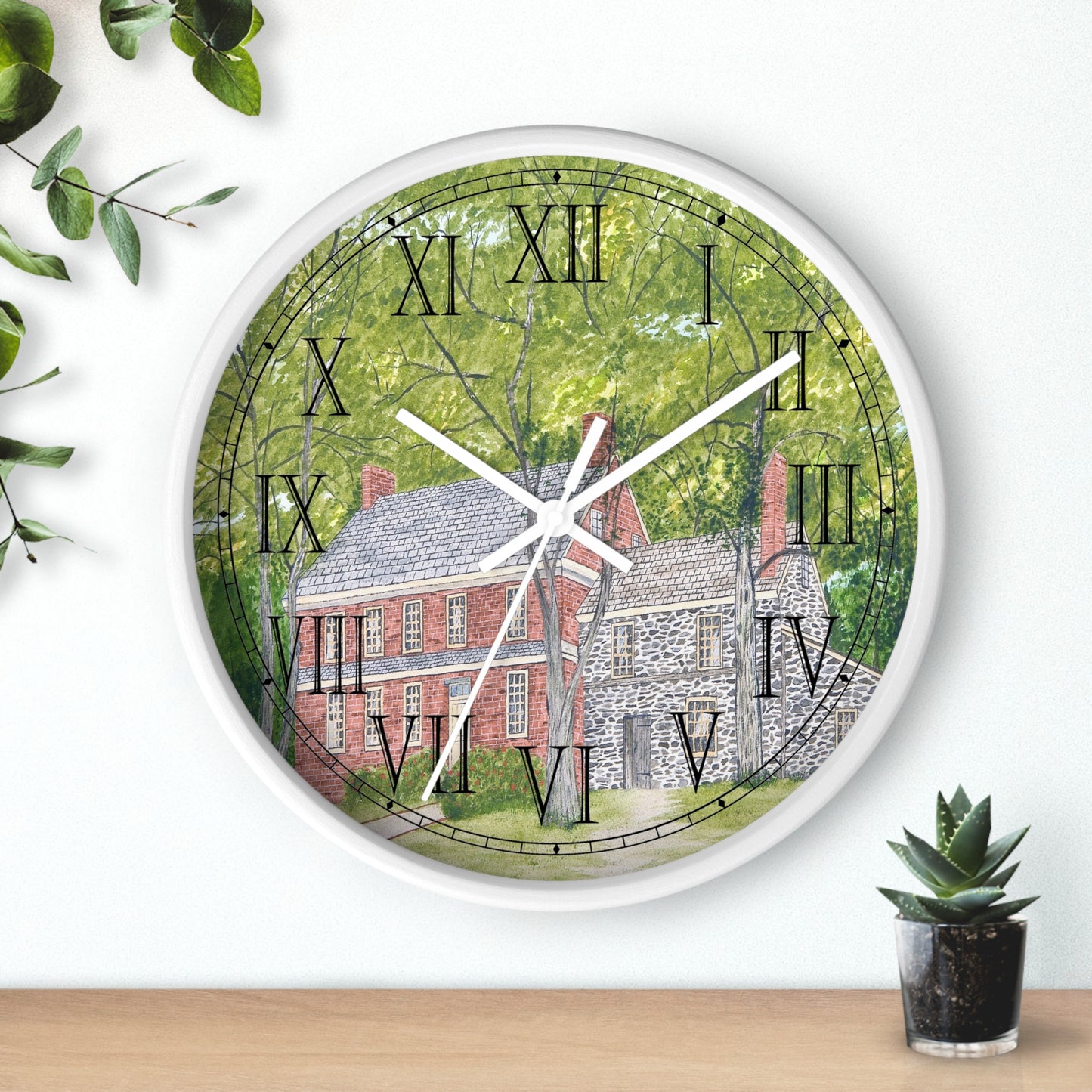 Manor House In Spring Roman Numeral Clock