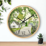 Country Lane and Fence Roman Numeral Clock