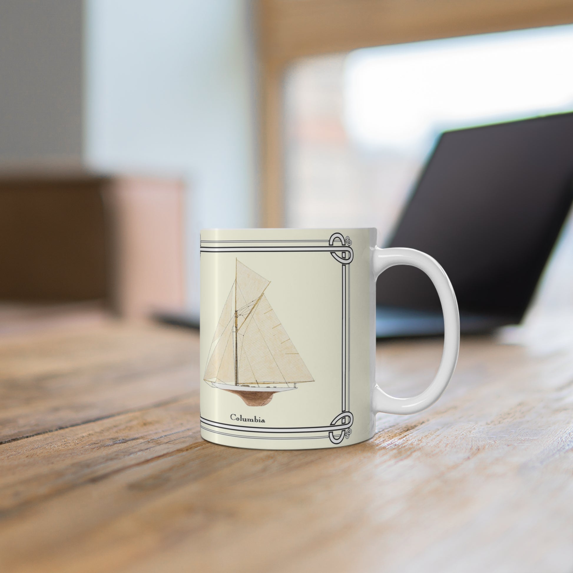 Enjoy your favorite beverage in the Columbia 11 oz. Mug. Perfect for anyone who enjoys sailing or naval history.