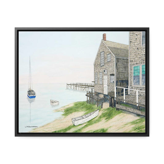 Nantucket Island is full of charm and this scene conveys its beauty and tranquility. Low Tide is a reproduction of an original watercolor by Lee M. Buchanan and is his vision of a scene at the bay.