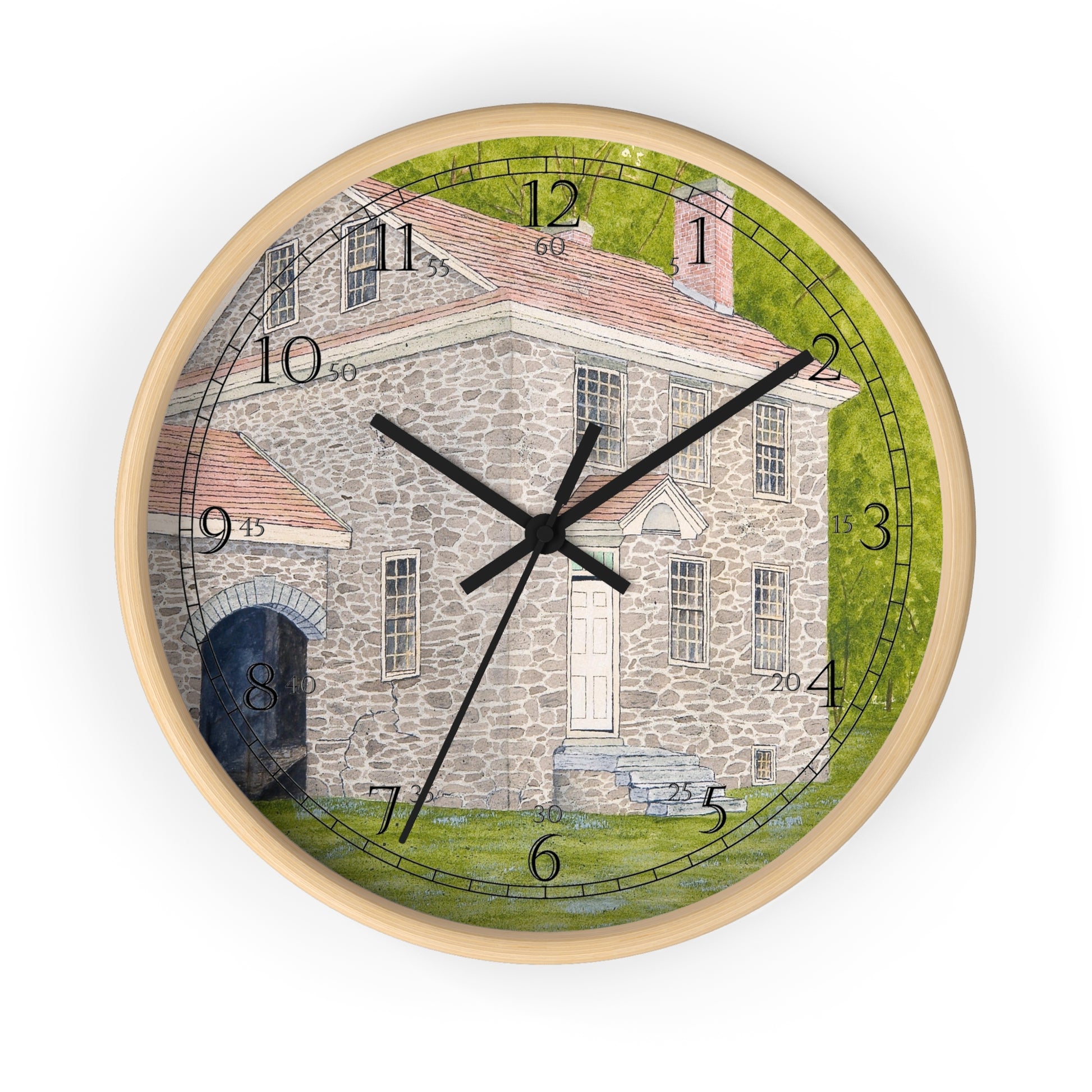 This stately manor house in Pennsylvania’s Valley Forge Park served as General Washington’s Headquarters, and honors our nations’s beginning and life in Colonial times. This charming clock will add a unique touch to the rich history portrayed in the Manor House In Summer Clock.     The scene shown in the clock is a reproduction of an original watercolor by Lee M. Buchanan.