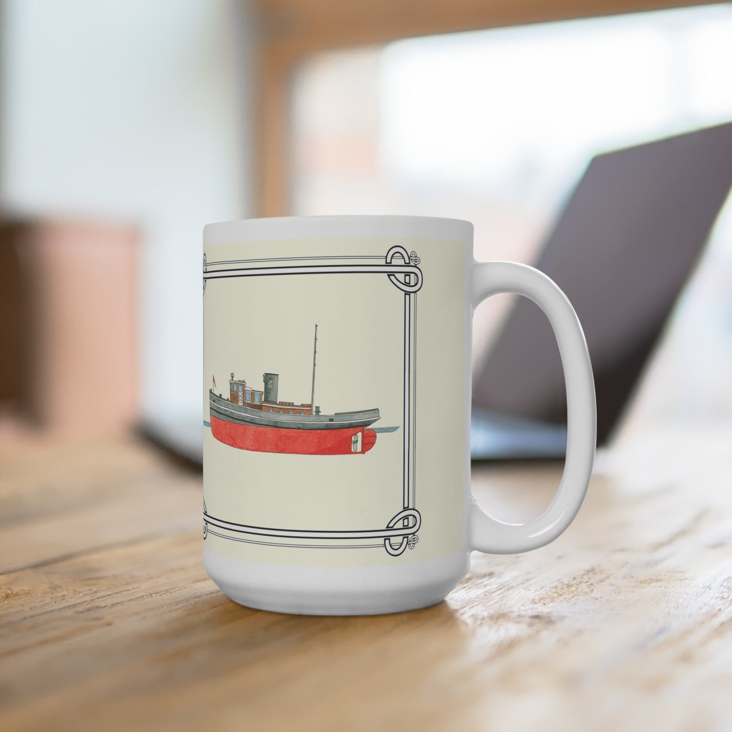 While you work on your laptop why not enjoy your favorite beverage in the Bright Star Diesel Tugboat Mug.