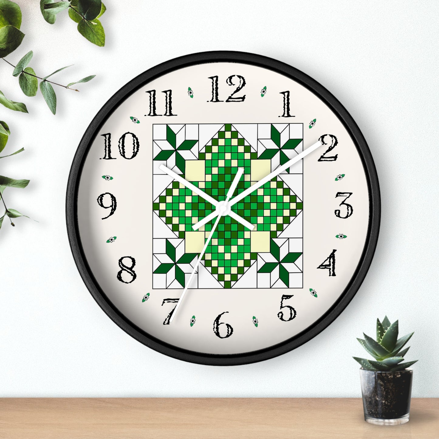 Lincoln Quilt Design Heirloom Wall Clock