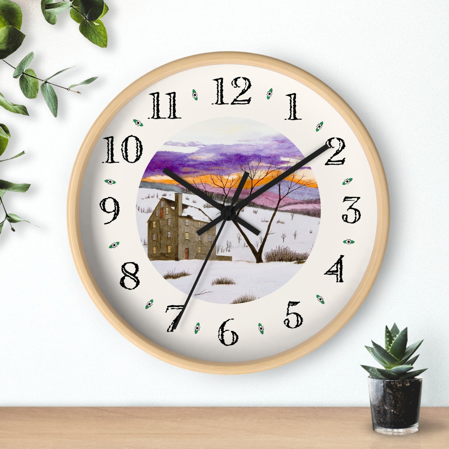 Shades Of Winter Heirloom Designer Clock