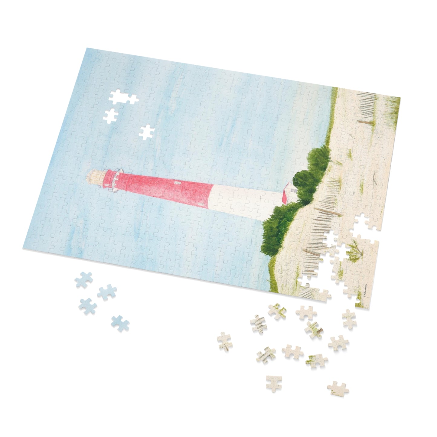 The Barnegat Lighthouse Jigsaw Puzzle provides hours of fun and comes in a handy metal storage box.