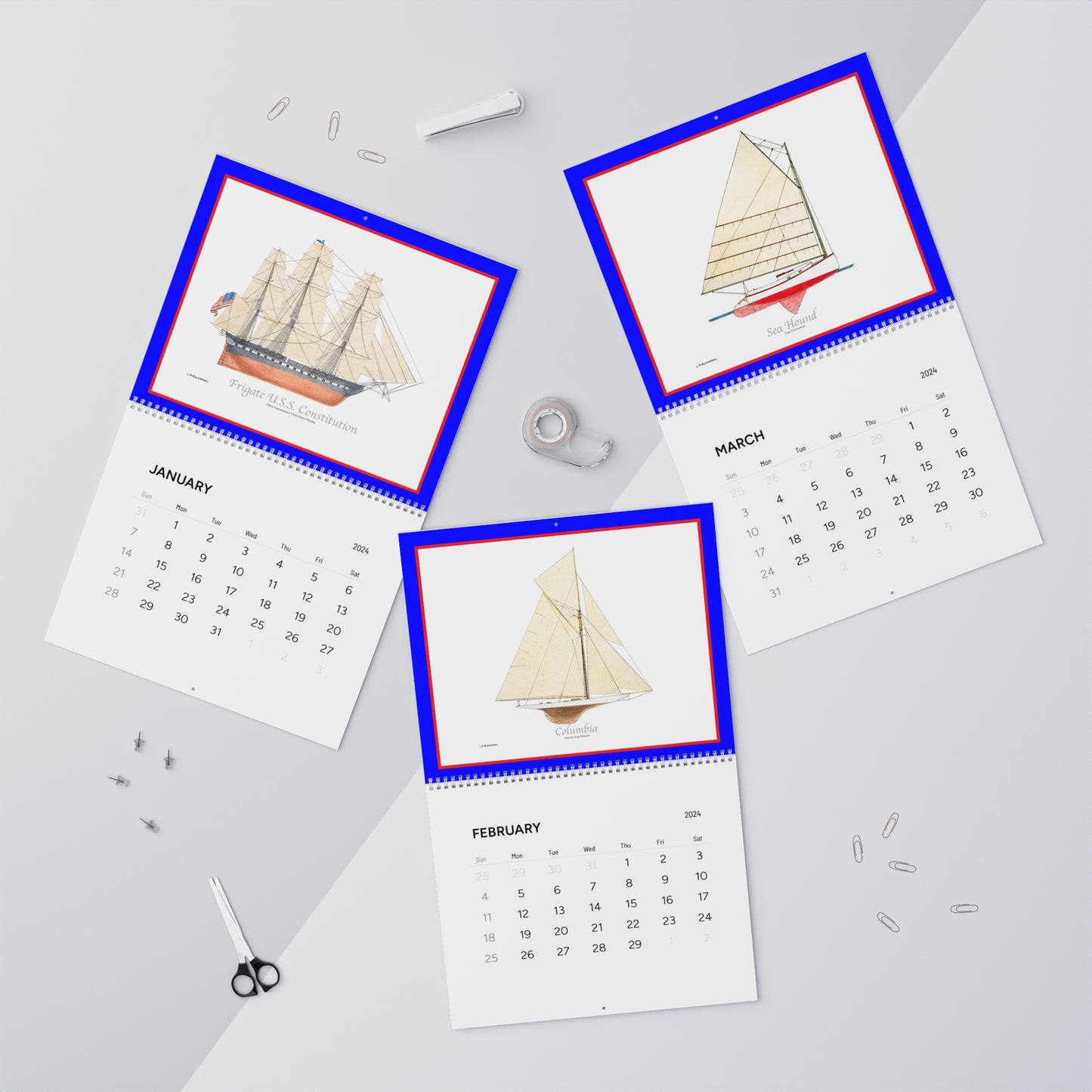 Wall Calendars (2024) Boats & Ships