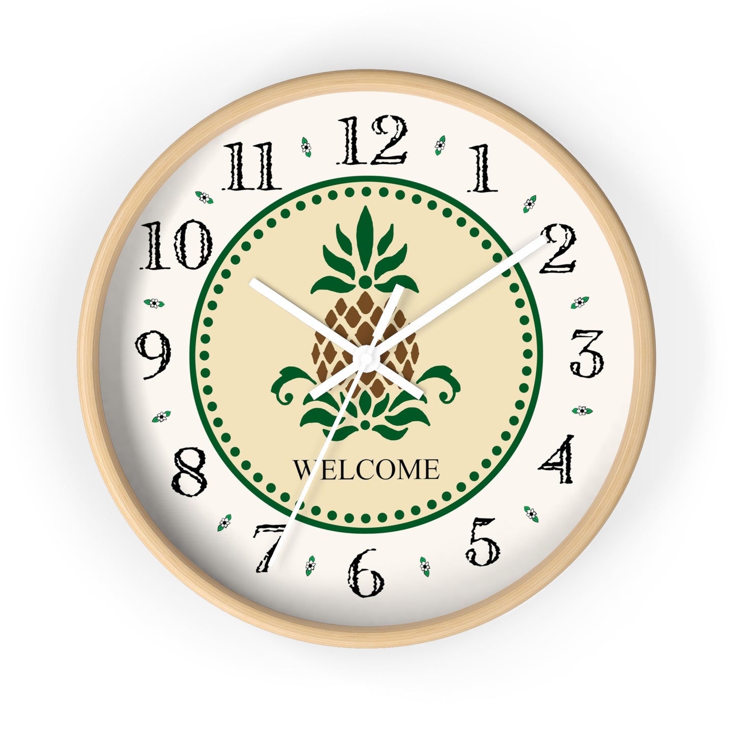 Welcome Folk Art Design Heirloom Designer Collection Clock
