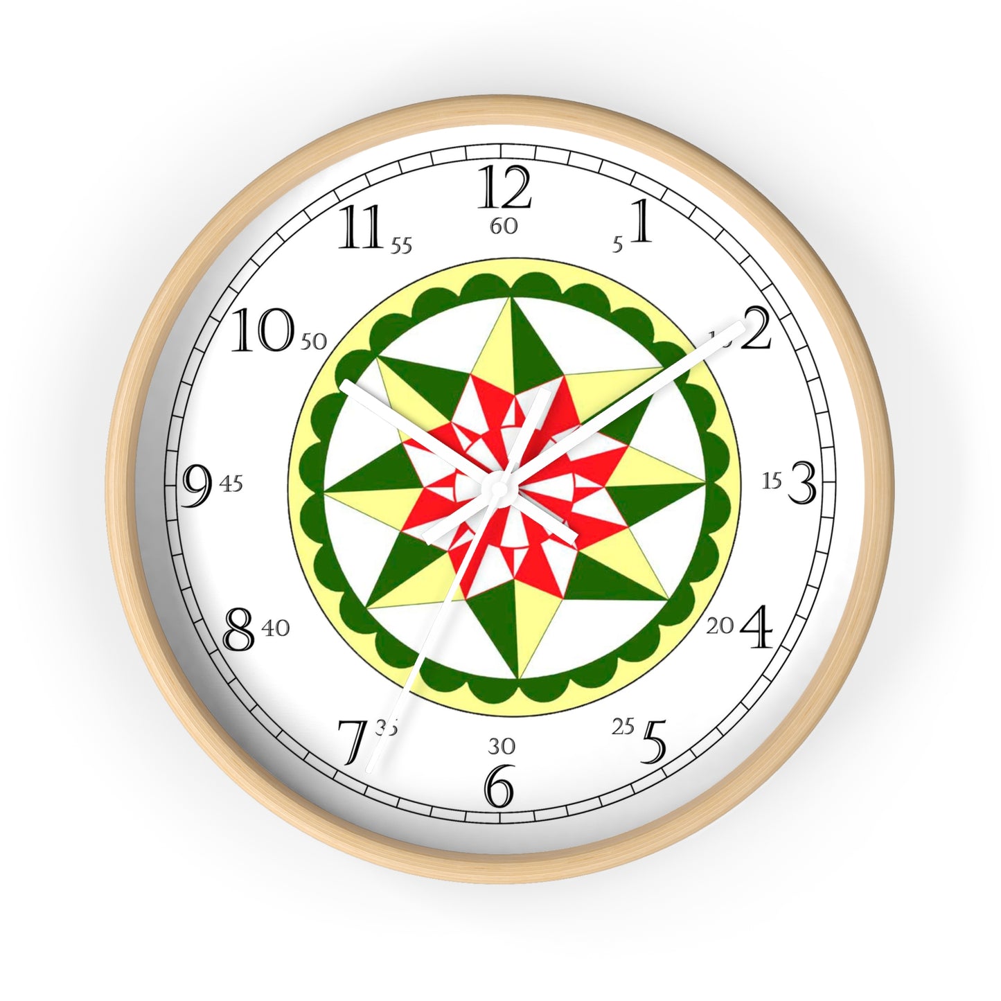 Morning Star Folk Art Design English Numeral Clock