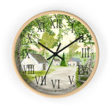 Country Lane and Fence Roman Numeral Clock