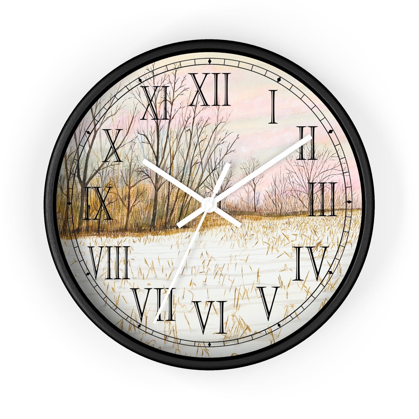 First Snow Roman Numeral Clock