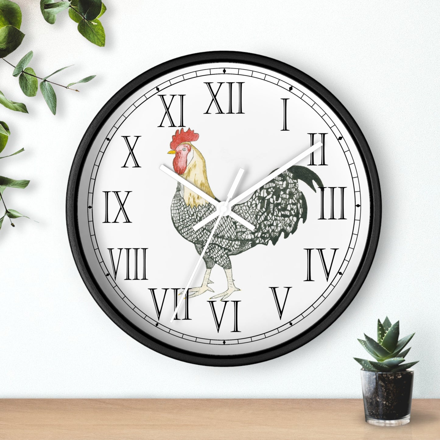Charlie Rooster Roman Numeral Clock