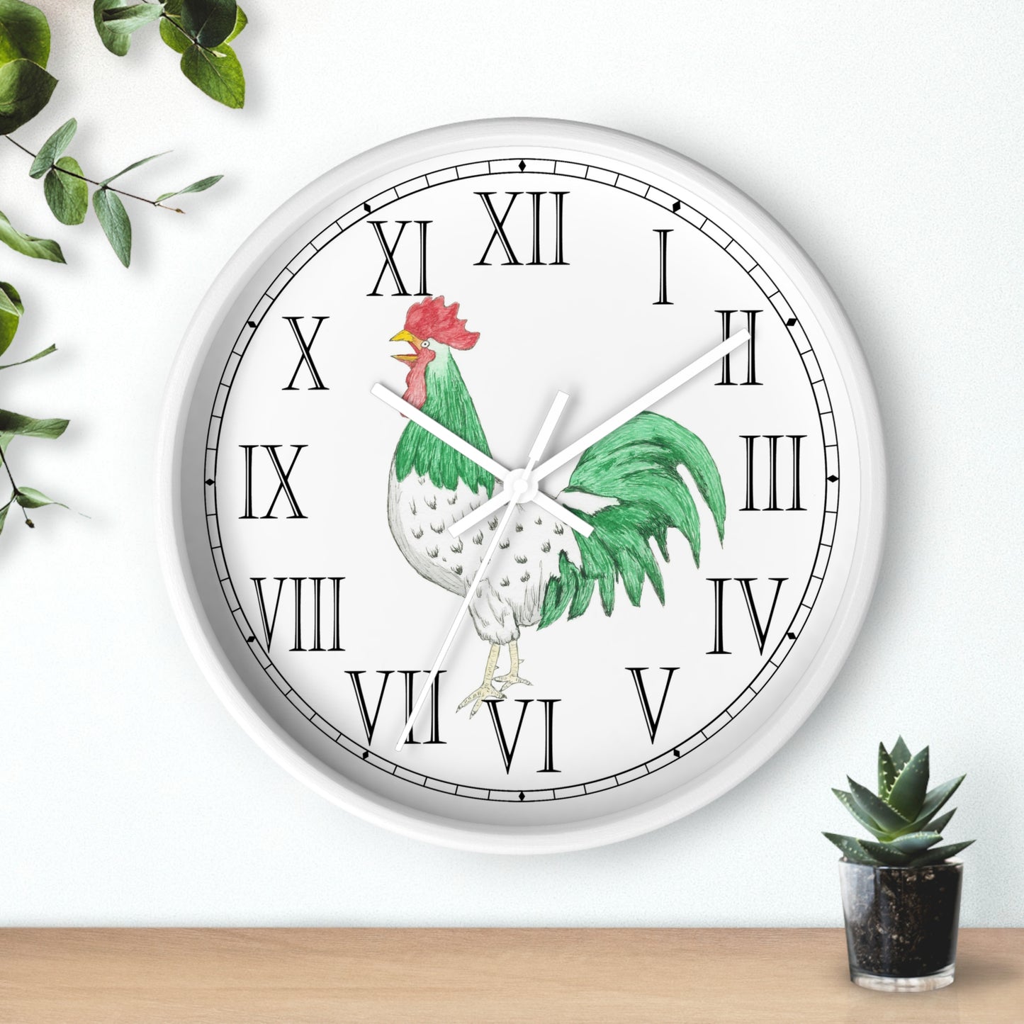 Henry Rooster Roman Numeral Clock