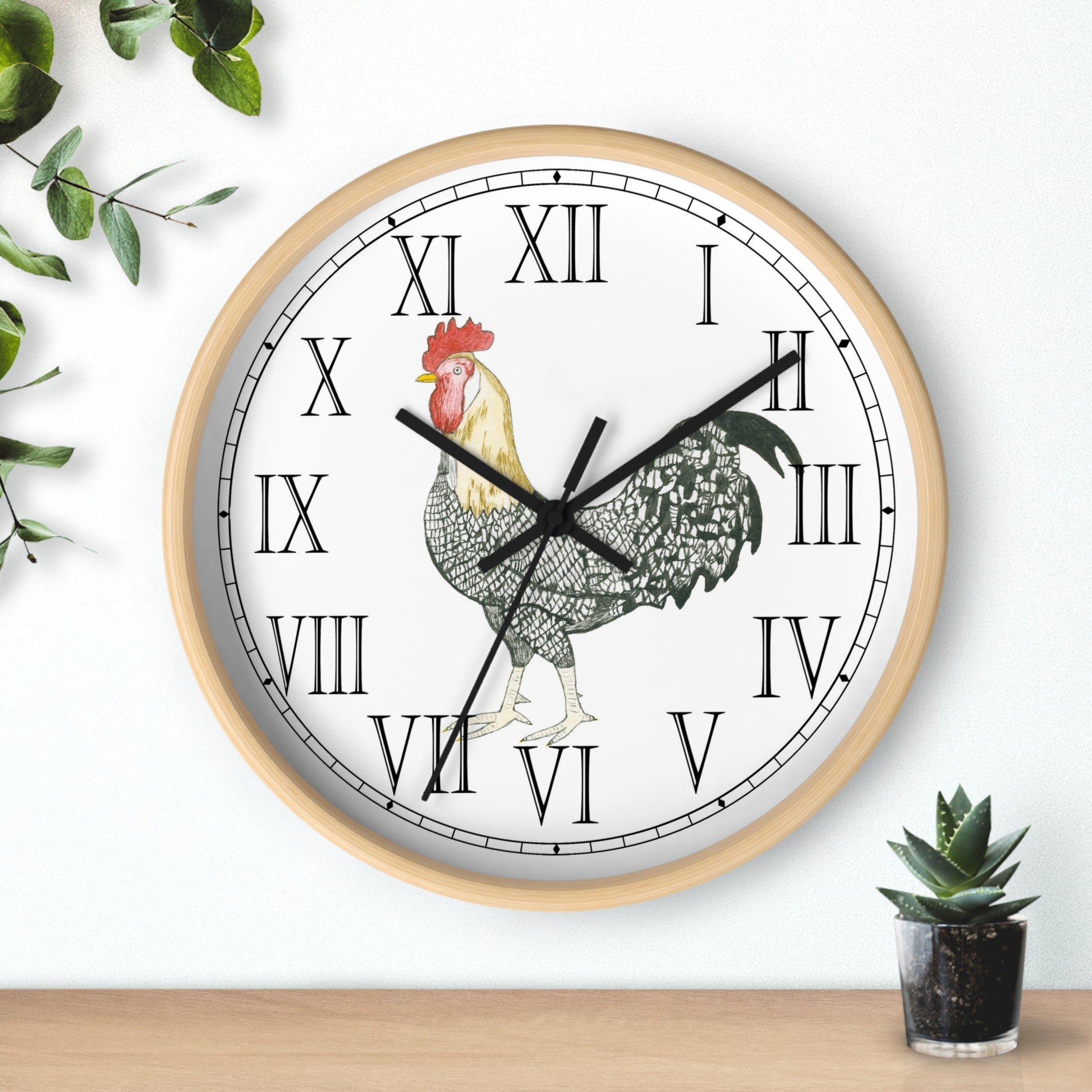 Add the Charlie Rooster Roman Numeral Clock to any room in your house for a special decorator touch.  Charlie will help you stay on time!