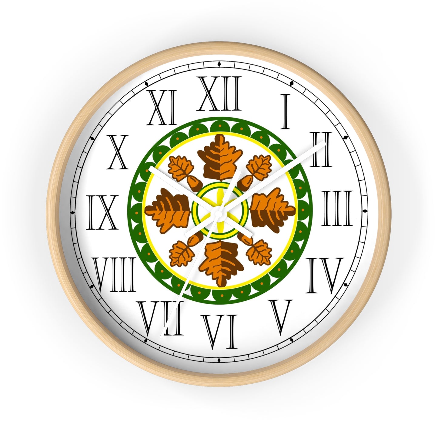 Oak Leaf Folk Art Roman Numeral Clock