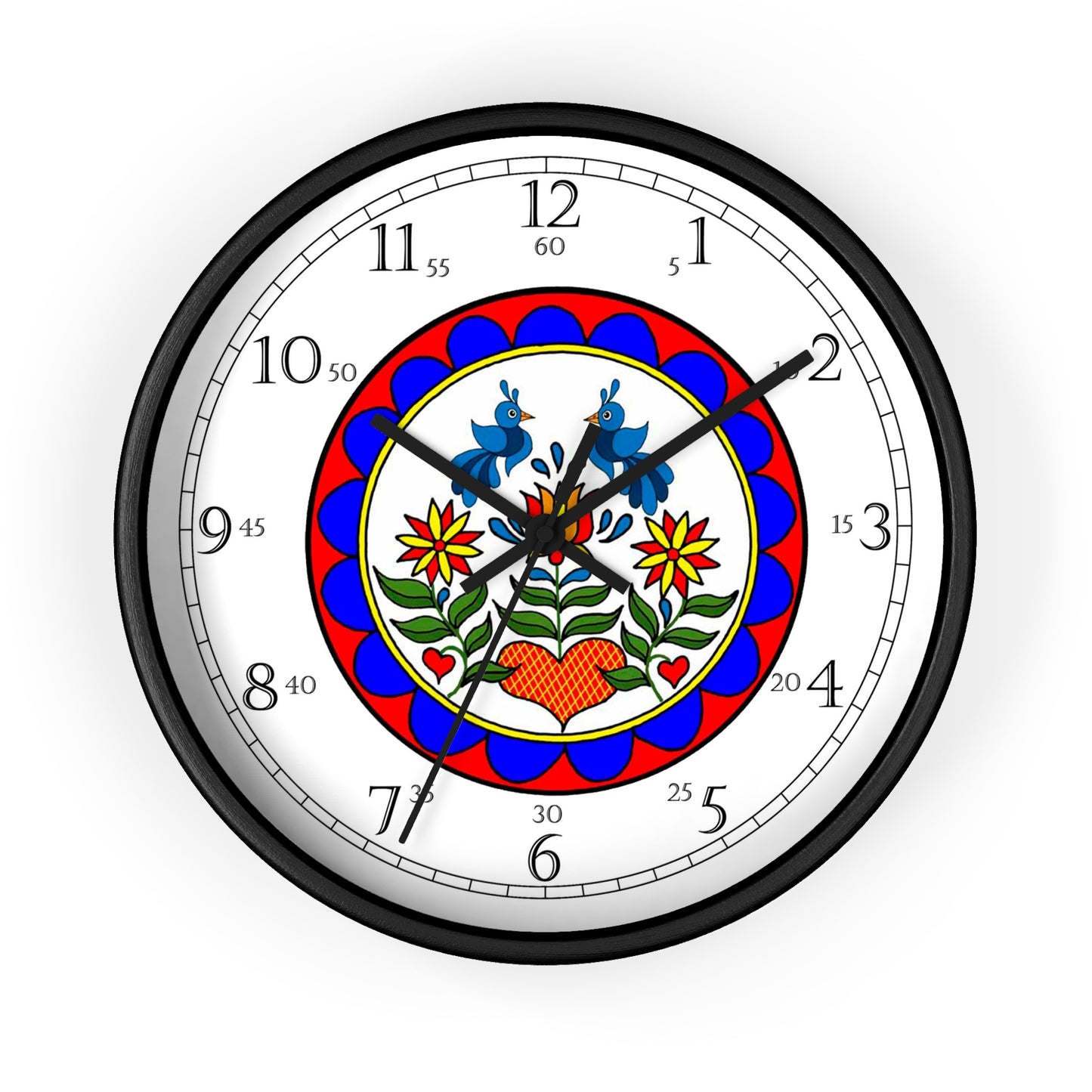 Double Distilfink Hex English Numeral Wall Clock