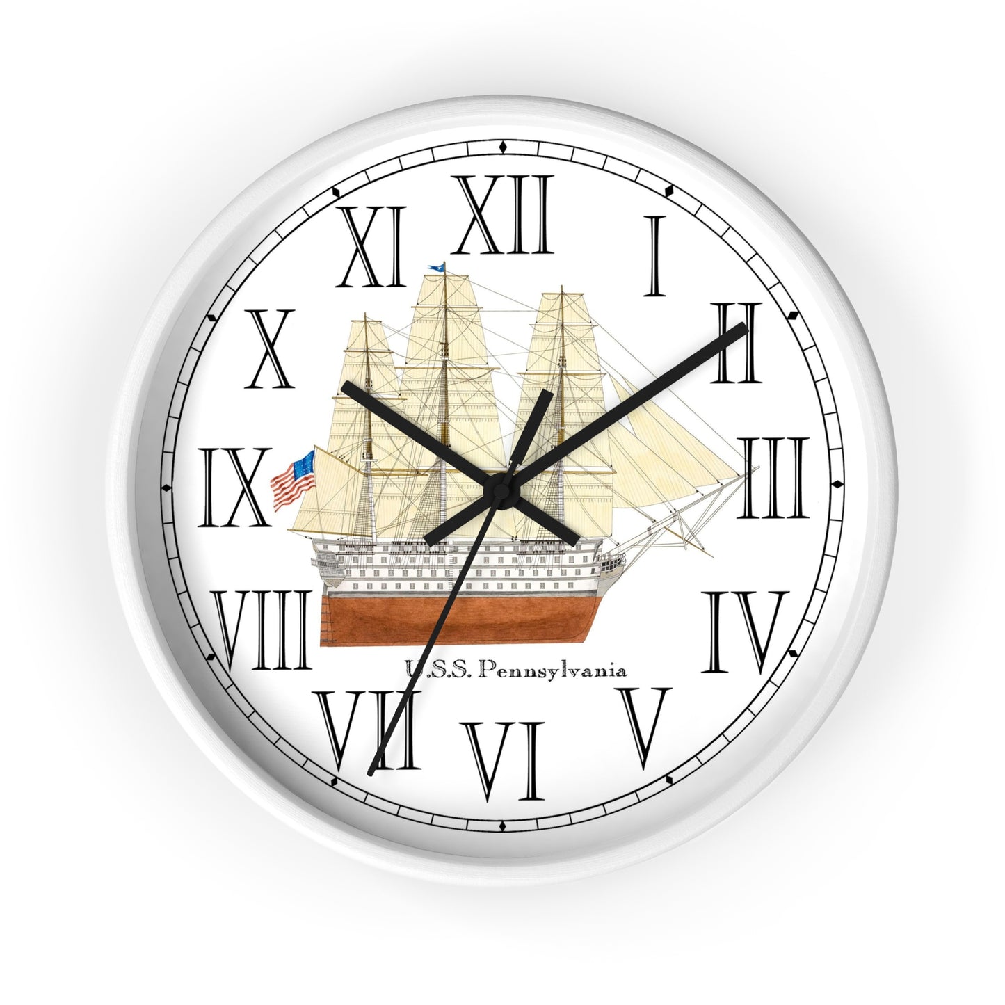 U.S.S. Pennsylvania Roman Numeral Clock