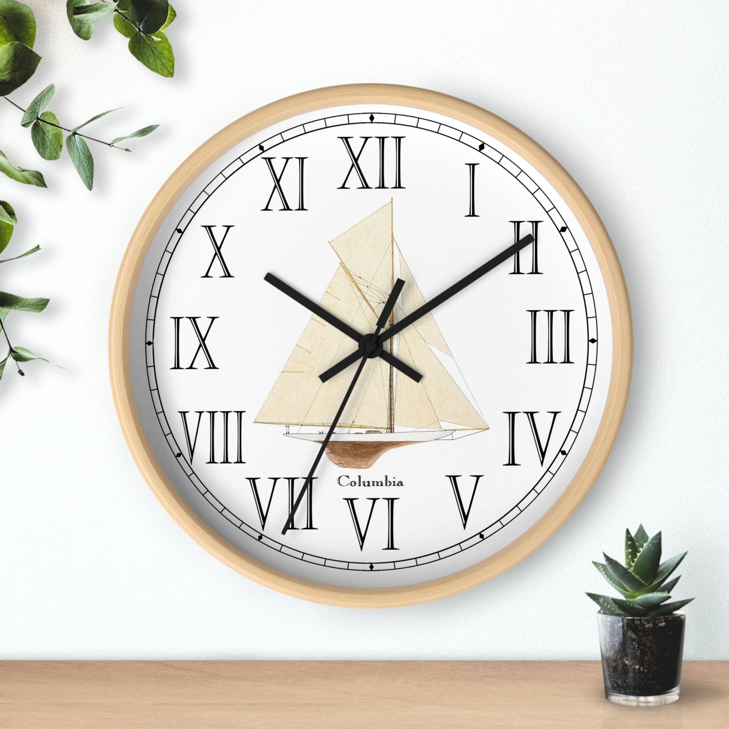 The Columbia was an America's Cup Racer. The Columbia Roman Numeral Clock will add a classic touch to any room, and is a perfect choice for anyone who loves sailing or naval history.