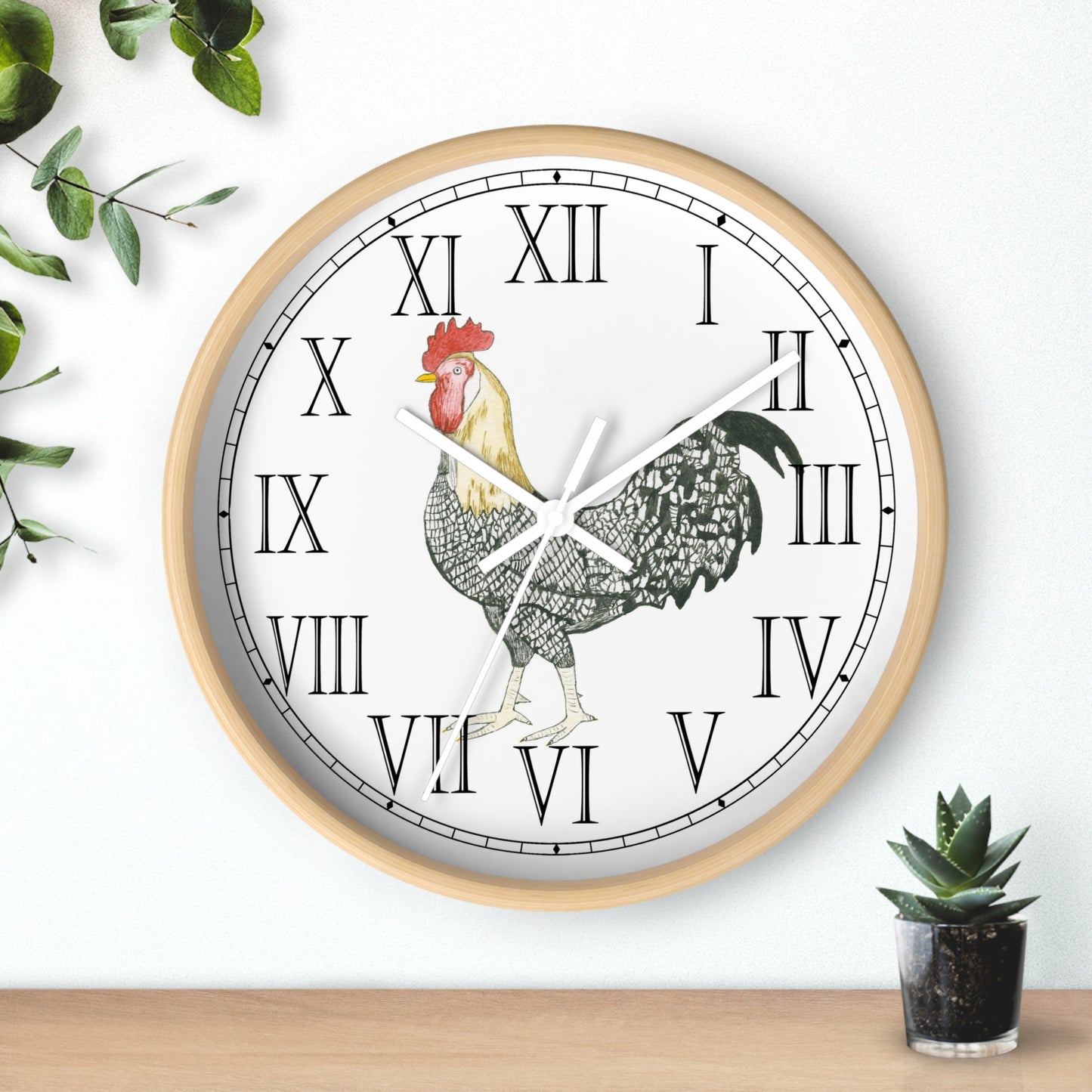 Charlie Rooster Roman Numeral Clock