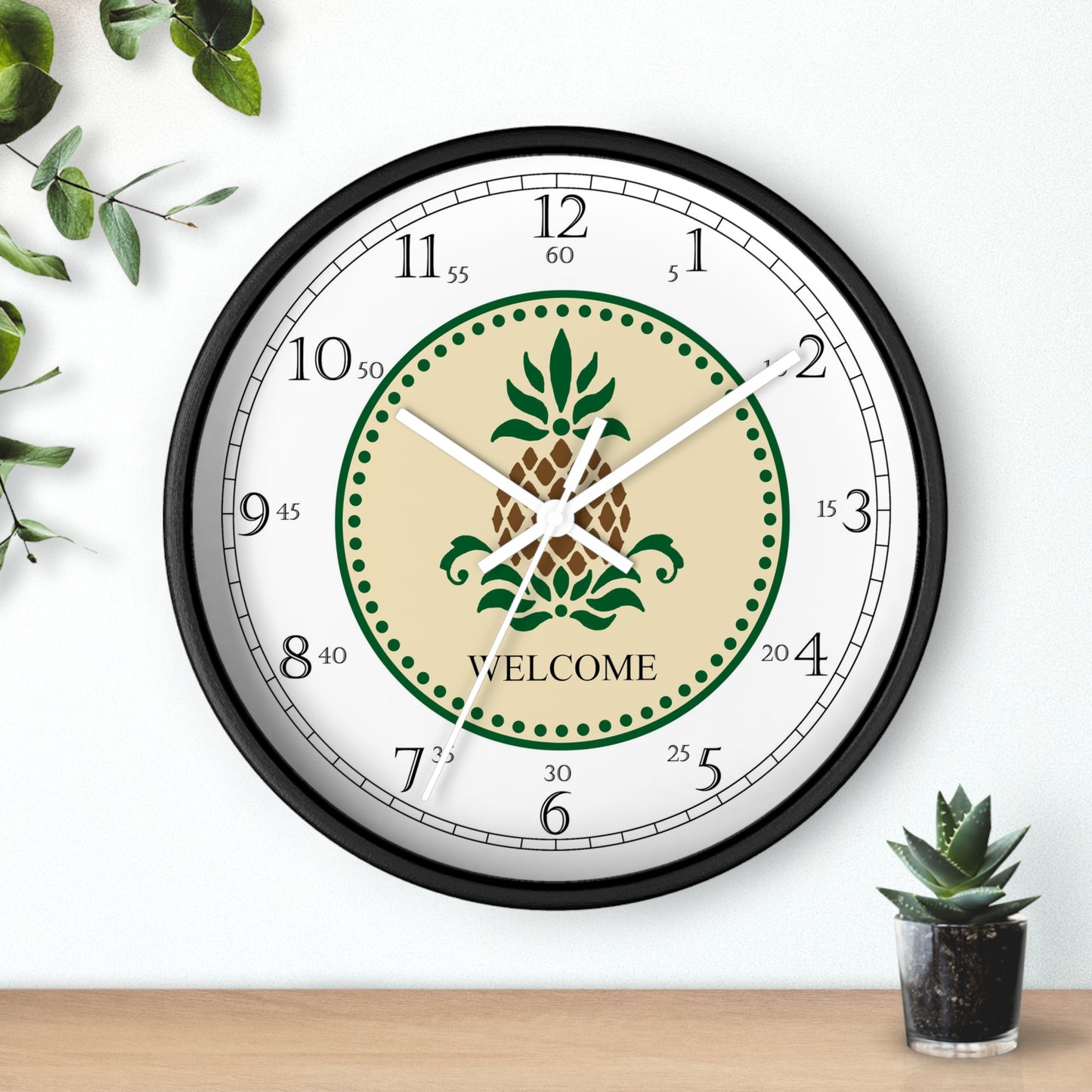 Welcome Folk Art Design English Numeral Clock