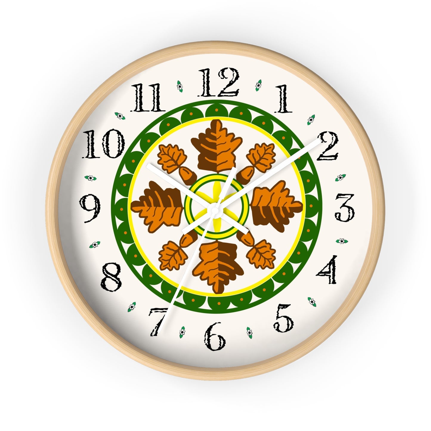 Oak Leaf Folk Art Heirloom Designer Clock