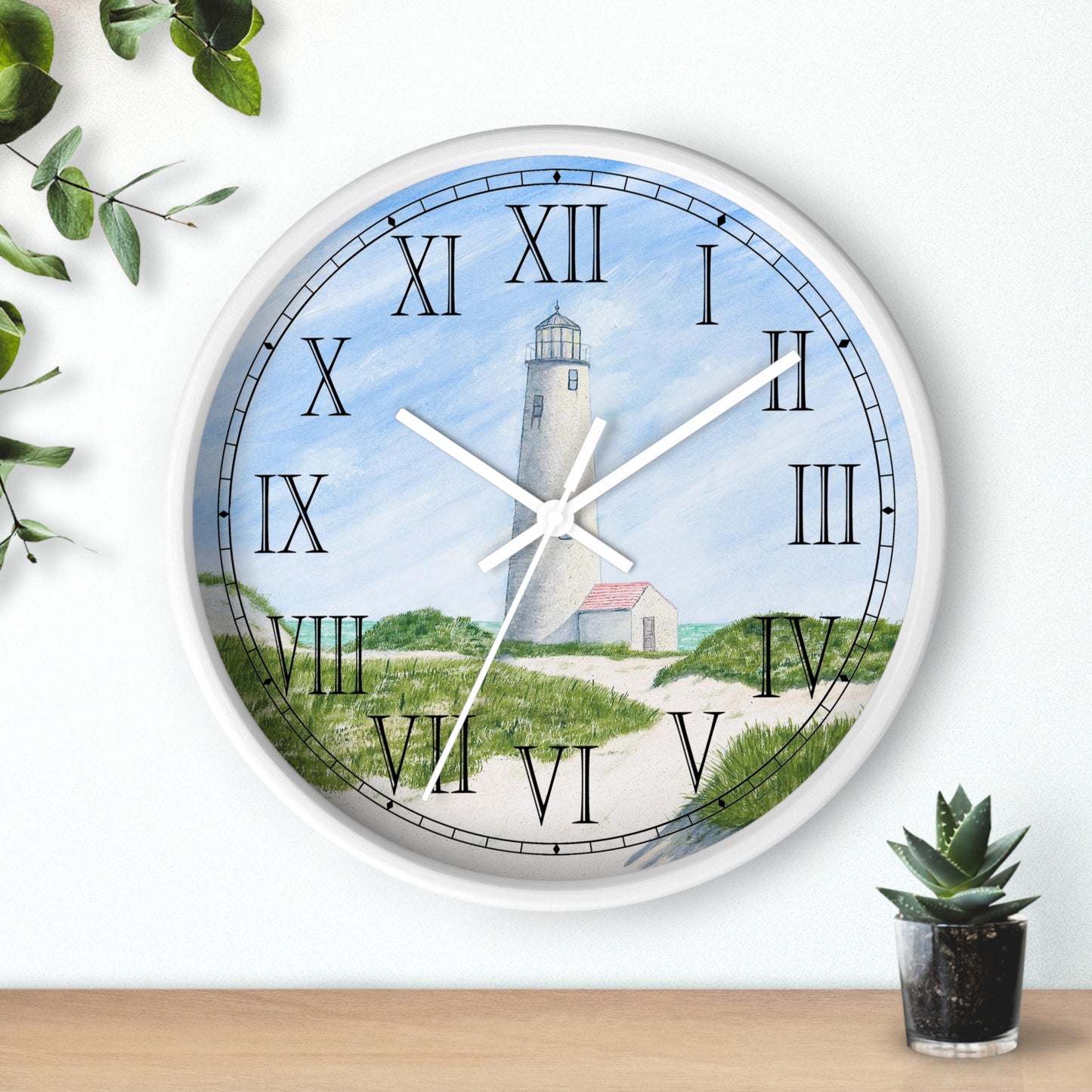 Dunes At Great Point Light Roman Numeral Clock