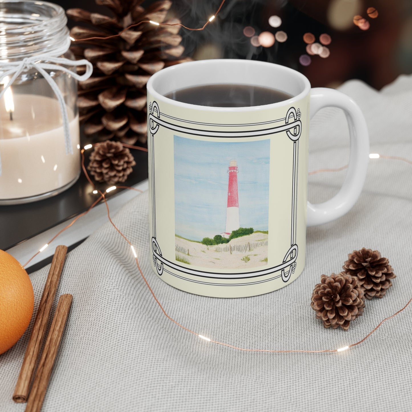 Enjoy  your favorite beverage in the 11 oz. Barnegat Lighthouse Mug.
