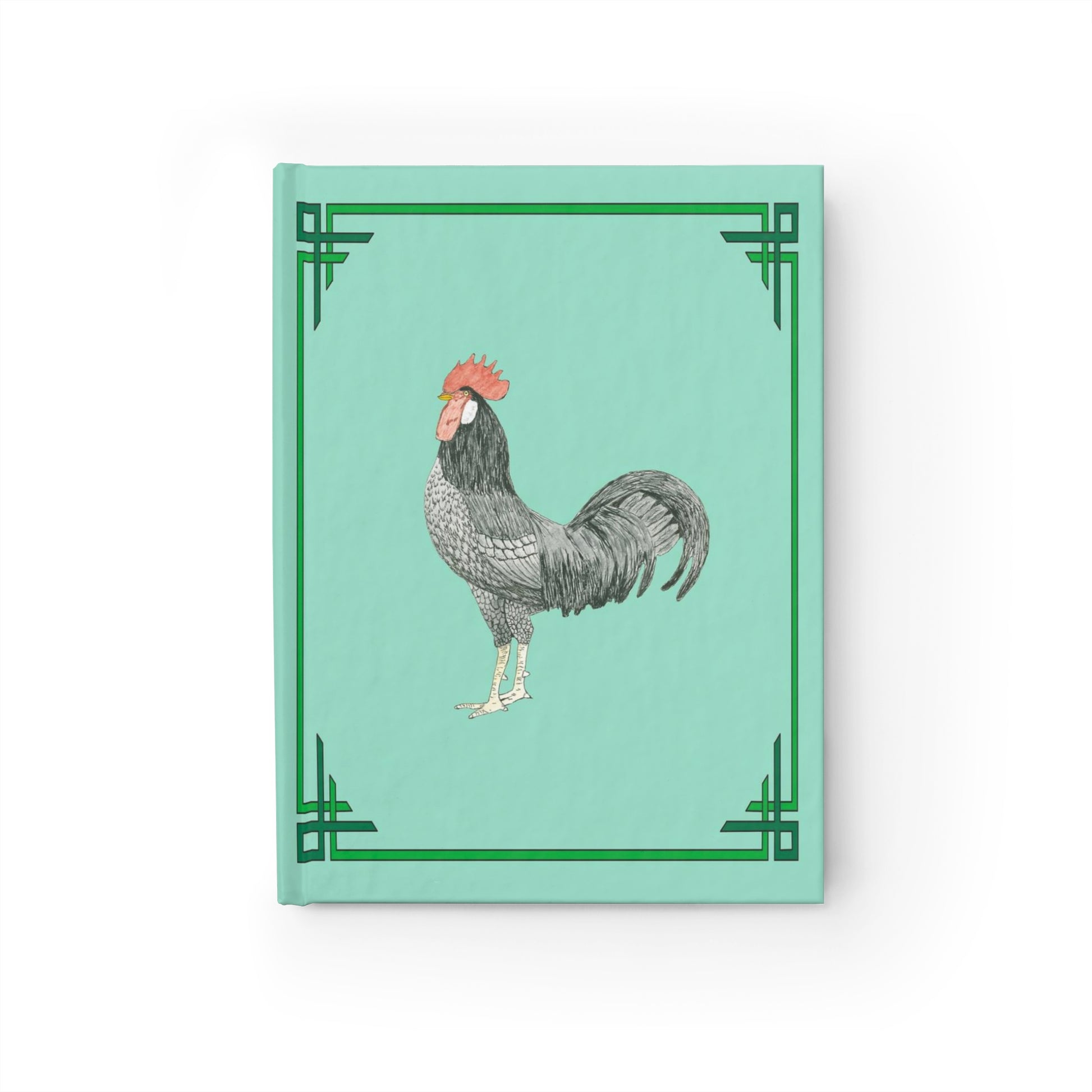 Adam Rooster graces the cover of this lined page journal.