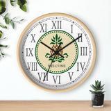 Welcome Hex Design Roman Numeral Clock