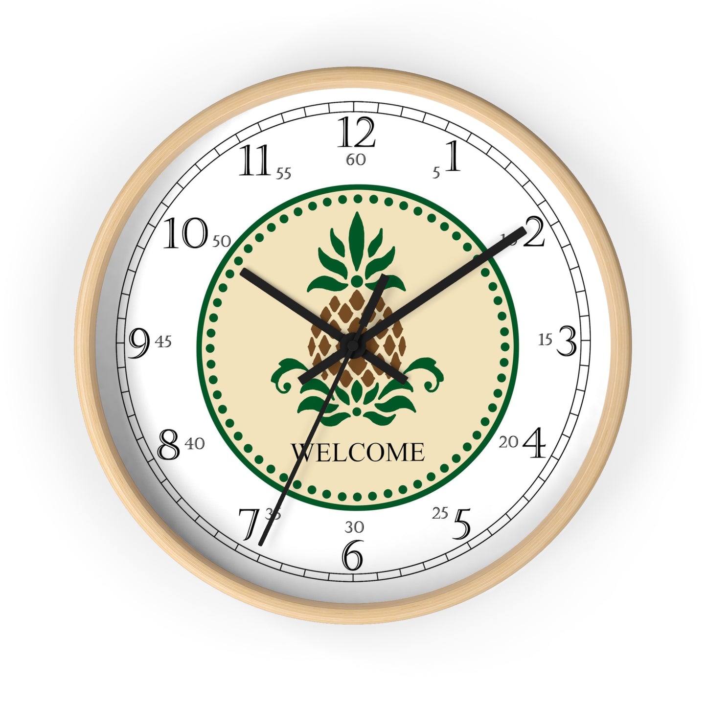 Welcome Folk Art Design English Numeral Clock