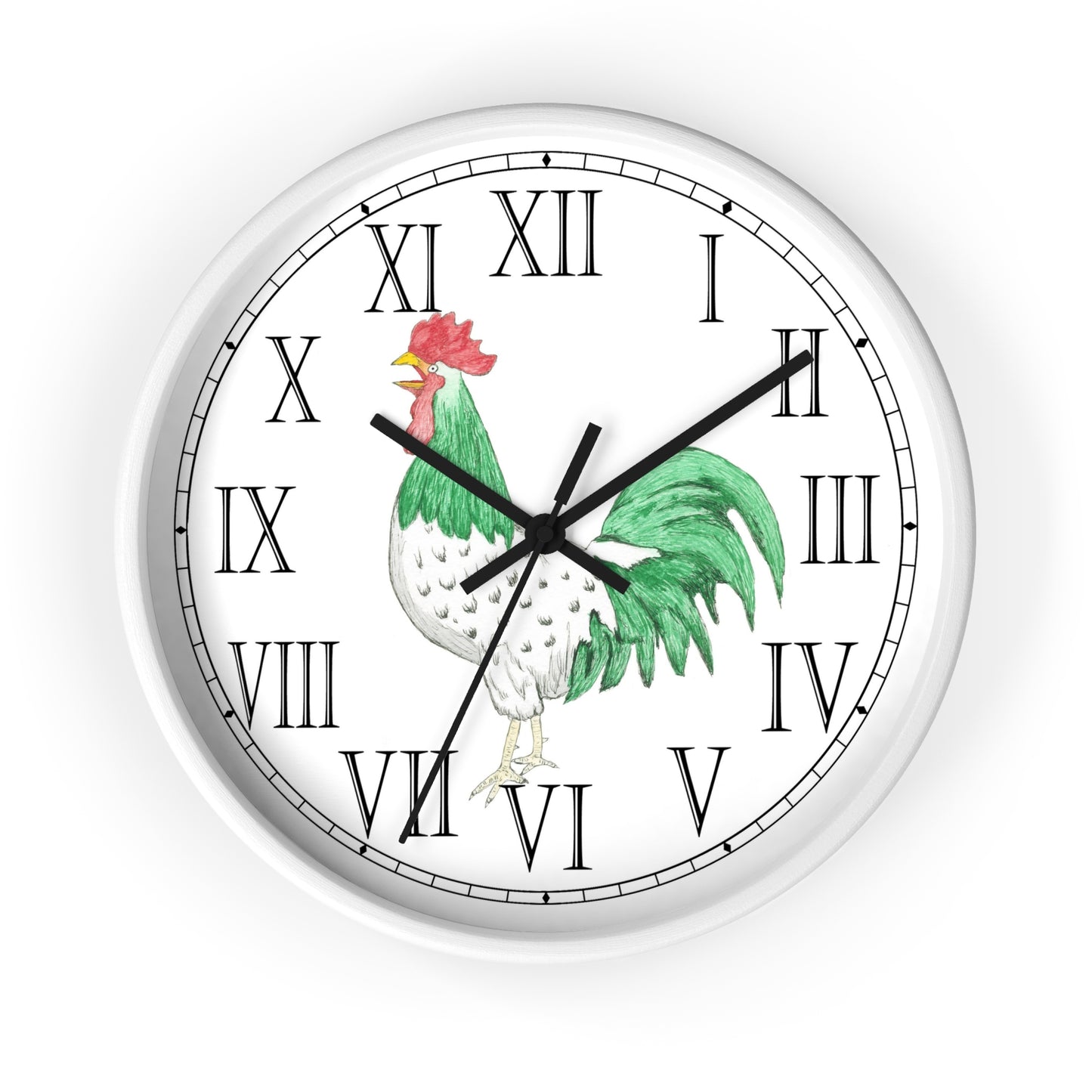 Henry Rooster Roman Numeral Clock