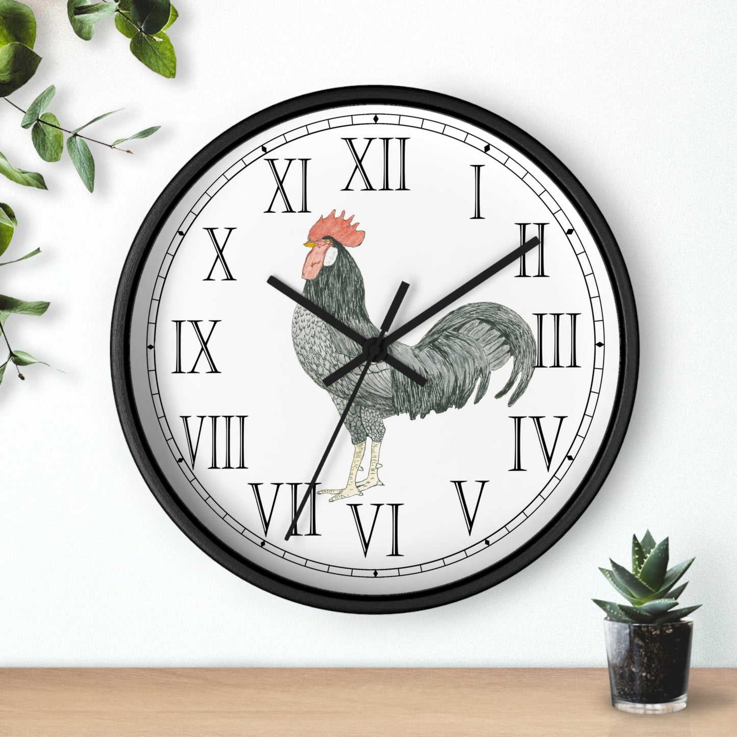 Adam Rooster Roman Numeral Clock