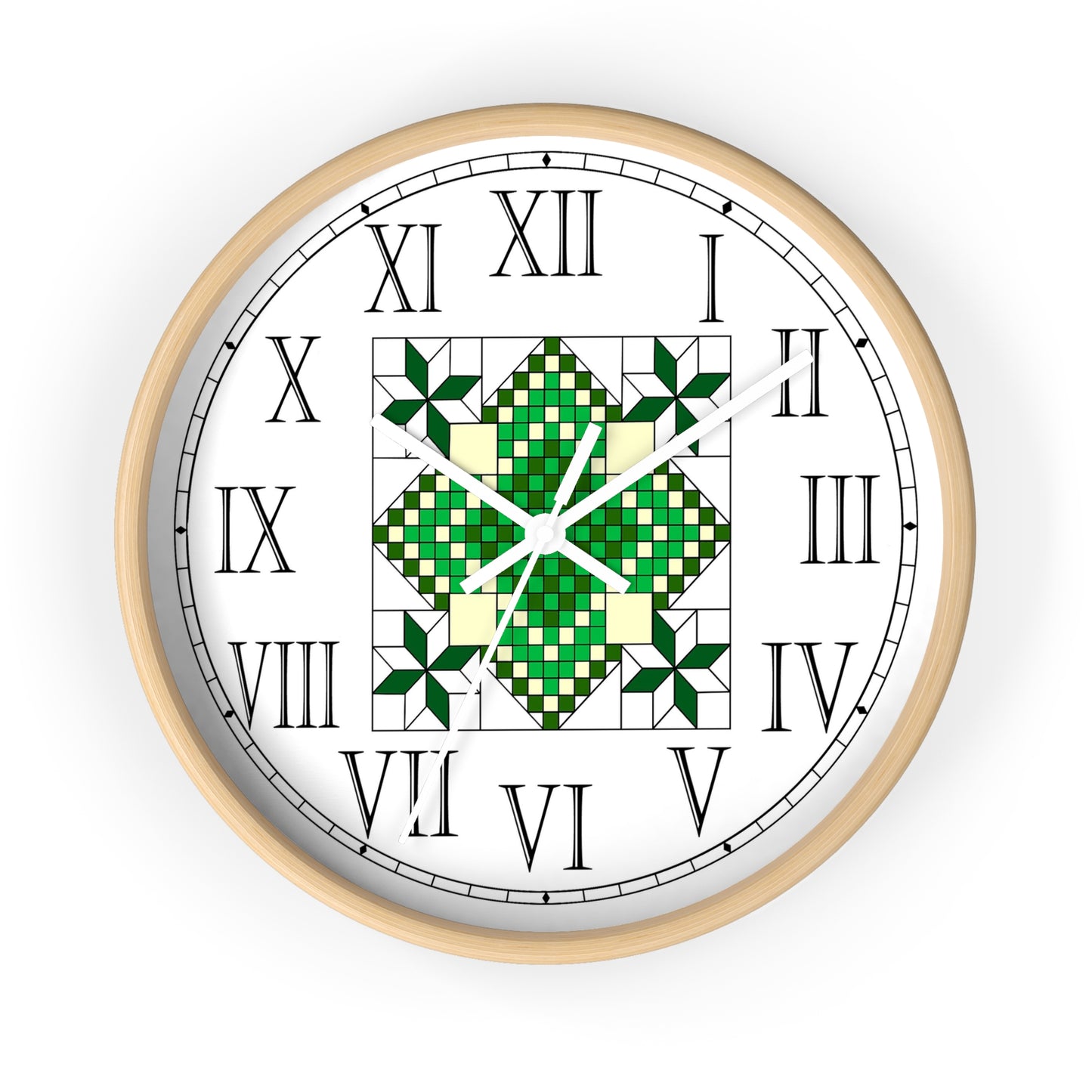 Lincoln Quilt Design Roman Numeral Clock