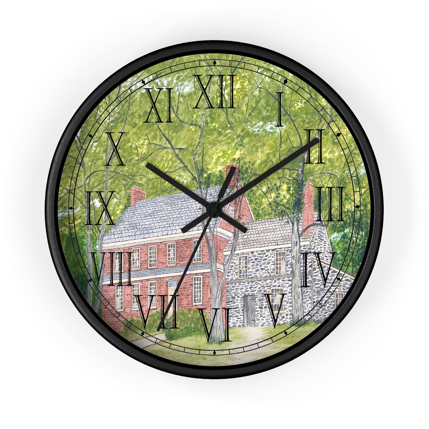 Manor House In Spring Roman Numeral Clock