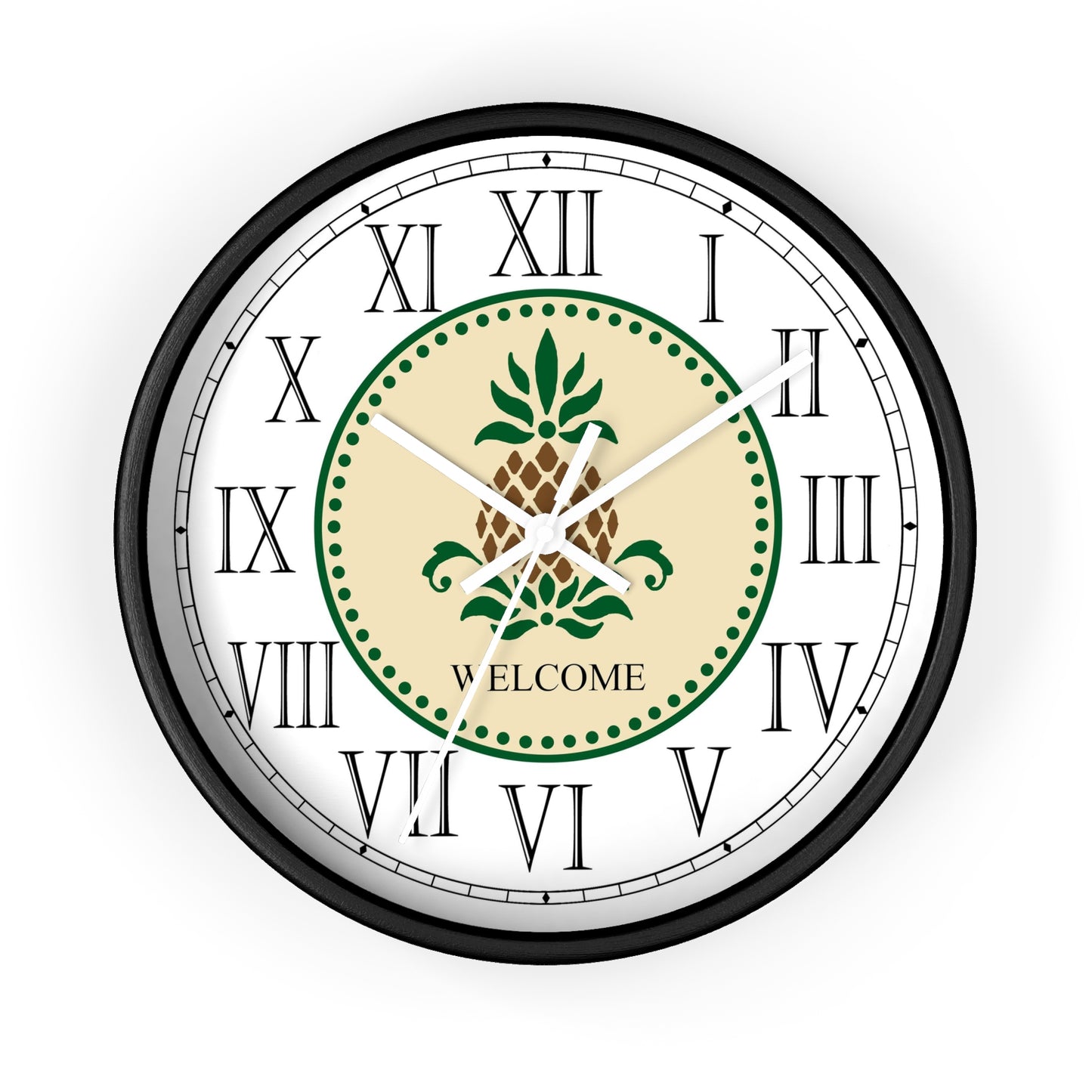 Welcome Folk Art Design Roman Numeral Clock