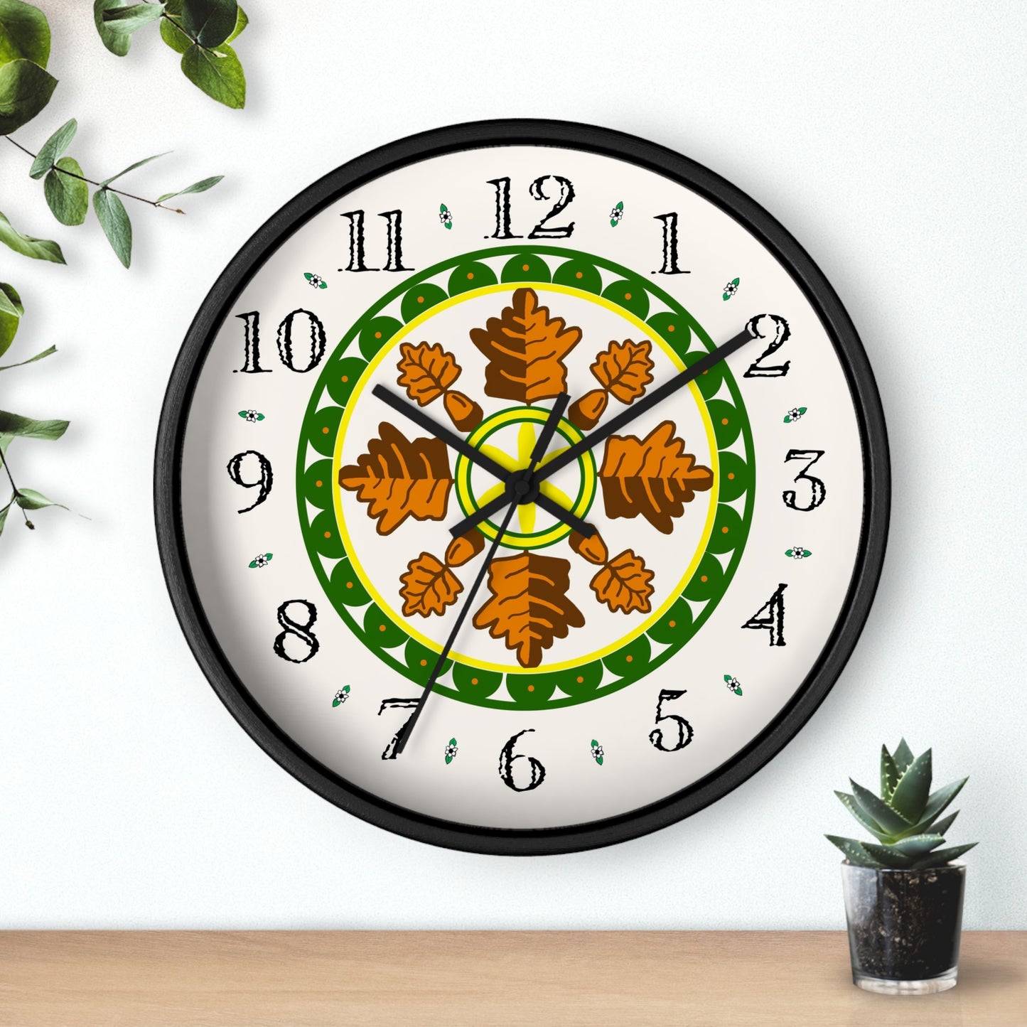 Oak Leaf Folk Art Heirloom Designer Clock