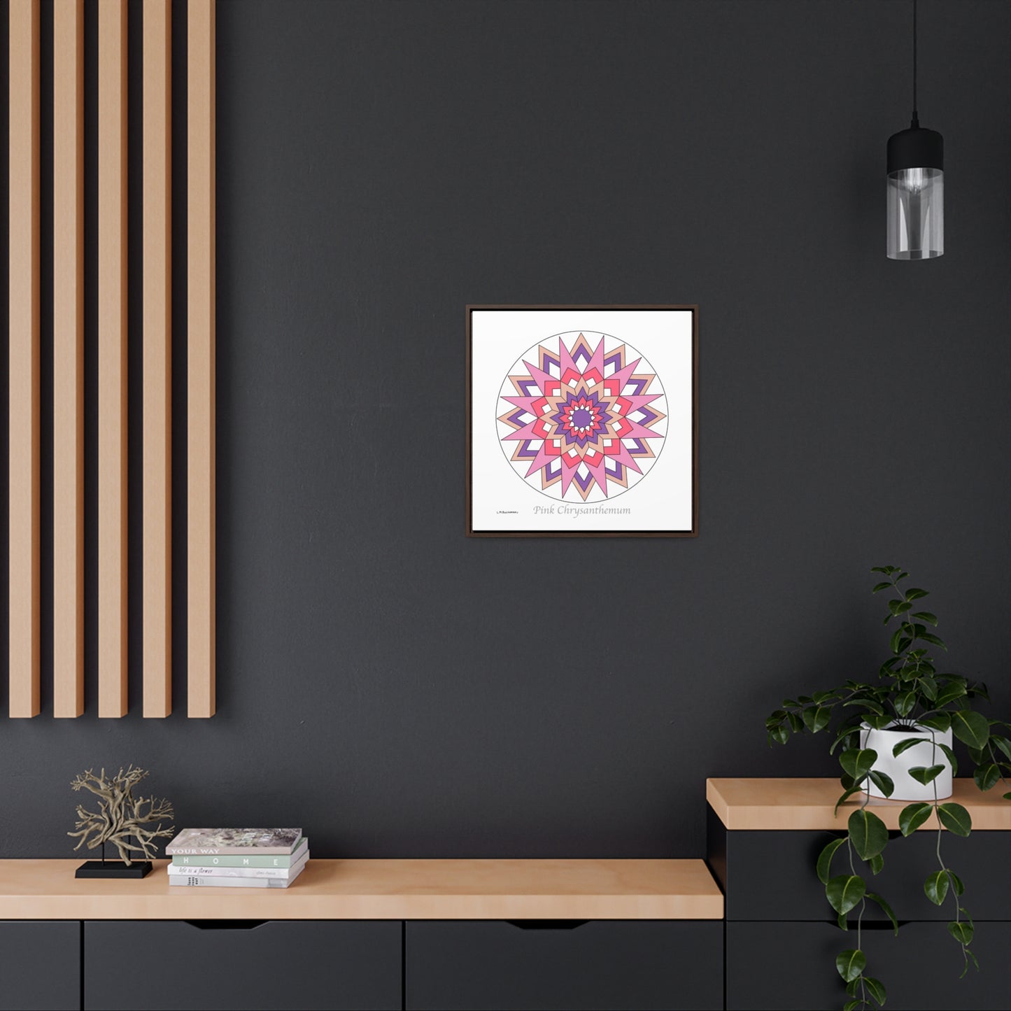Pink Chrysanthemum Quilt Design-Gallery Canvas Wraps