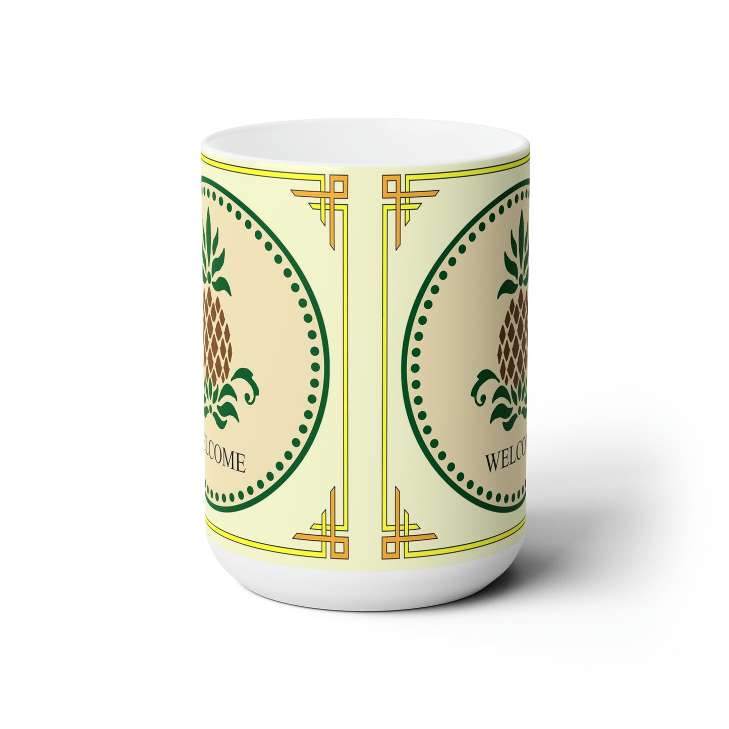 Welcome Folk Art Design 15 oz. Mug
