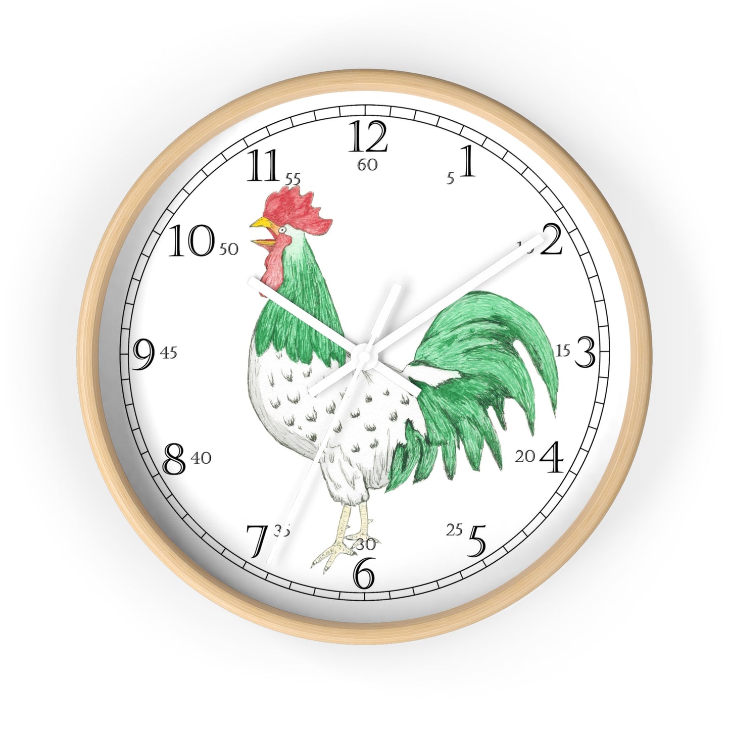 Henry Rooster English Numeral Clock