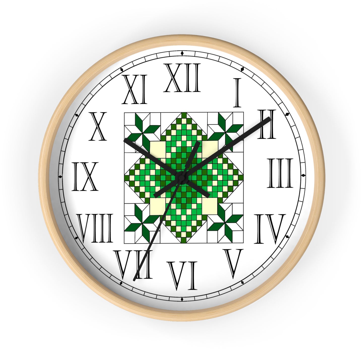 Lincoln Quilt Design Roman Numeral Clock