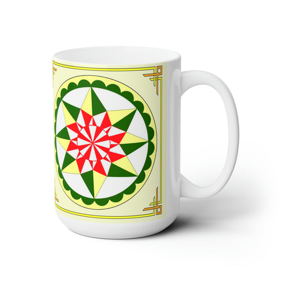 Morning Star Hex Design 15 oz. Mug