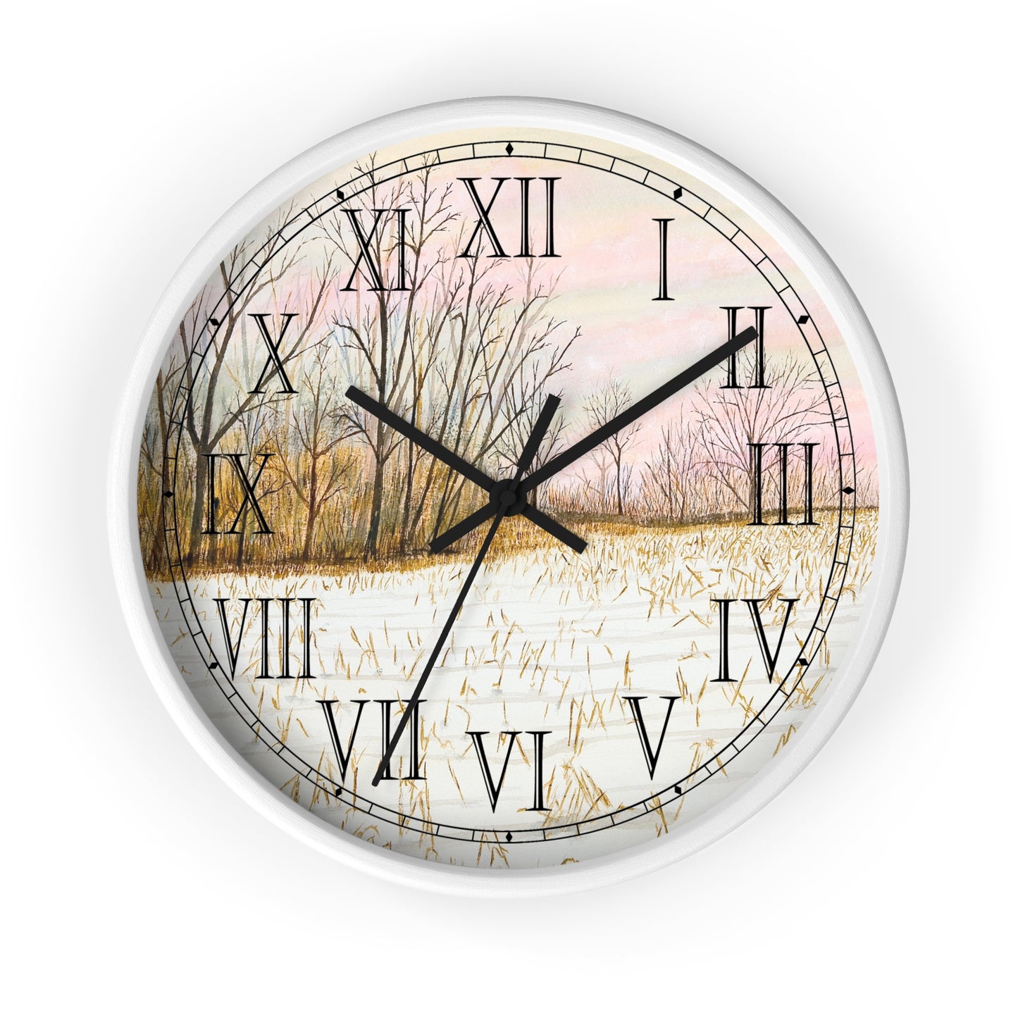 First Snow Roman Numeral Clock