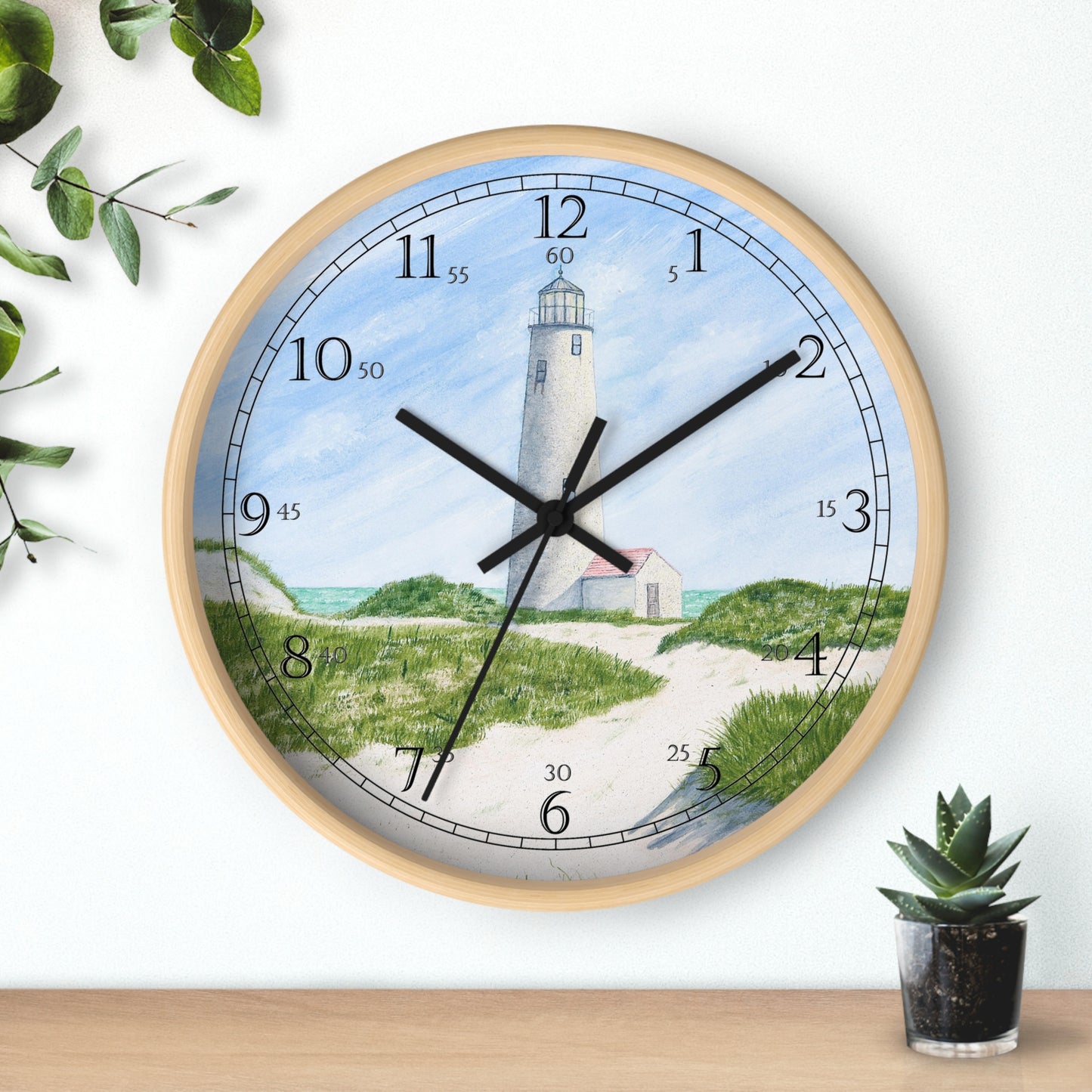 Dunes At Great Point Light English Numeral Clock