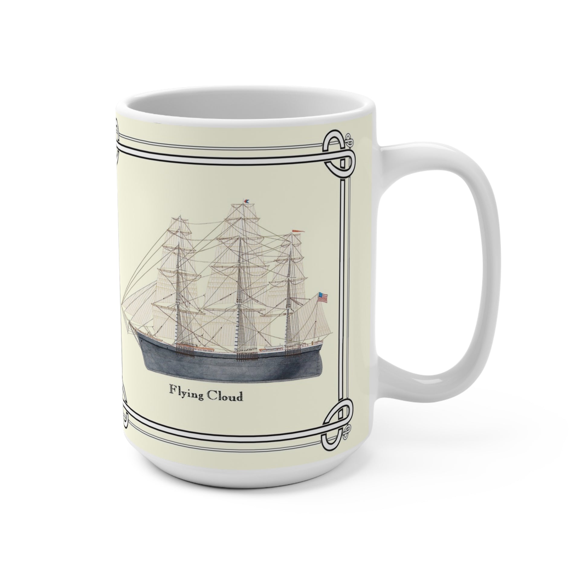 If you, a family member or friend enjoy naval history, it's time to enjoy your favorite beverage in the Flying Cloud mug, Shop today!