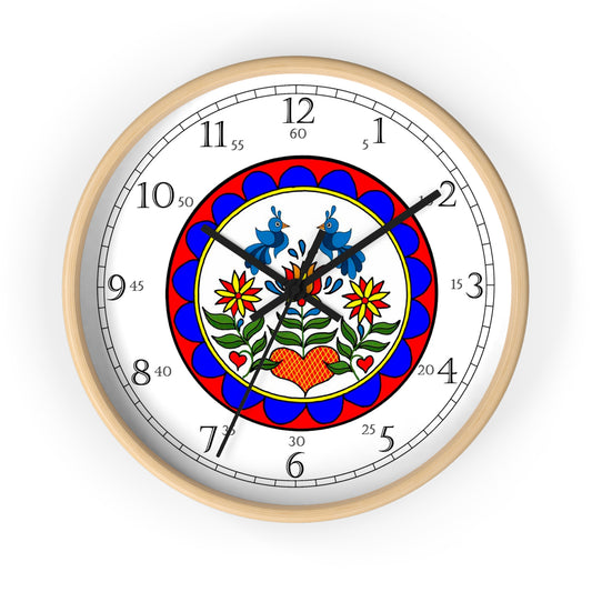 Double Distilfink Hex English Numeral Wall Clock