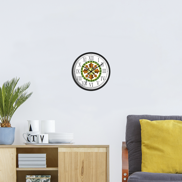 Oak Leaf Folk Art Roman Numeral Clock
