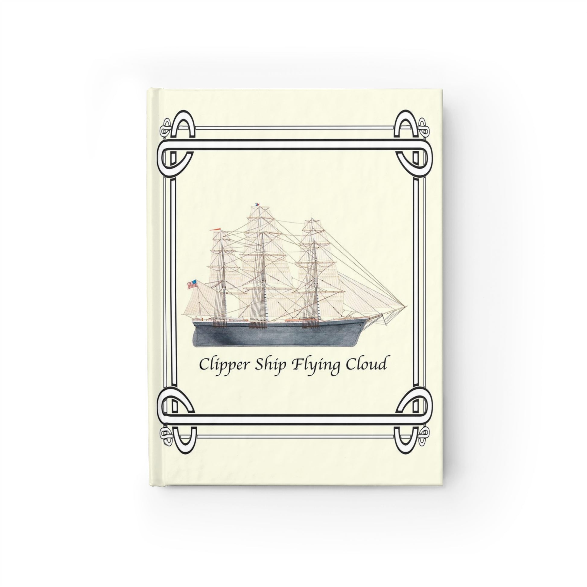 The Clipper Ship Flying Cloud Lined Page Journal is perfect to record your sailing adventures or to give as a gift to anyone who loves sailing and naval history. 