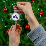 Blue Tricycle Pewter Snowflake Ornament