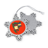 Christmas Balls with Holly Pewter Snowflake Ornament
