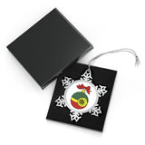 Red, Green and Gold Starbirght Pewter Snowflake Ornament